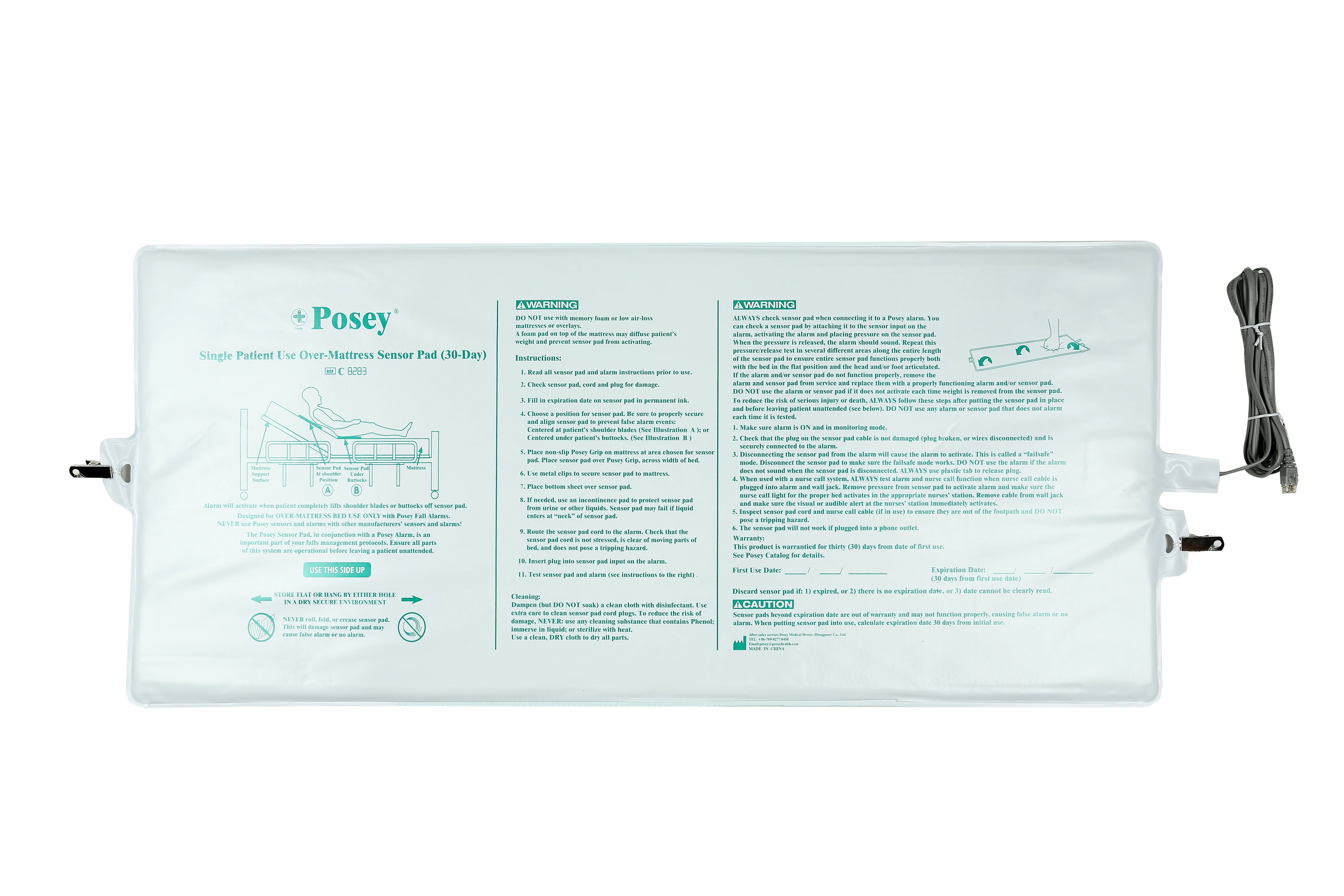 8283 Posey ®Bed Alarm Pad Sensor Durable and Wholesale, Two versions of IFU random shipment
8283 Posey ®Bed Alarm Pad Sensor Durable and Wholesale, Two versions of IFU random shipment