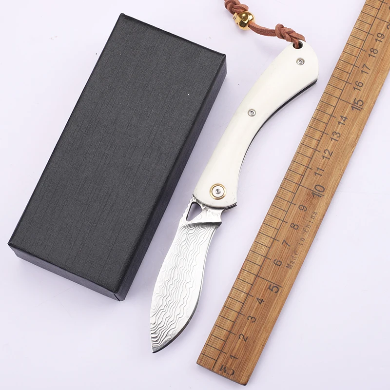 New VG10 Damascus Steel Bull Bone Handle Folding Portable Fruit EDC Pocket Survival Collection Knife
New VG10 Damascus Steel Bull Bone Handle Folding Portable Fruit EDC Pocket Survival Collection Knife