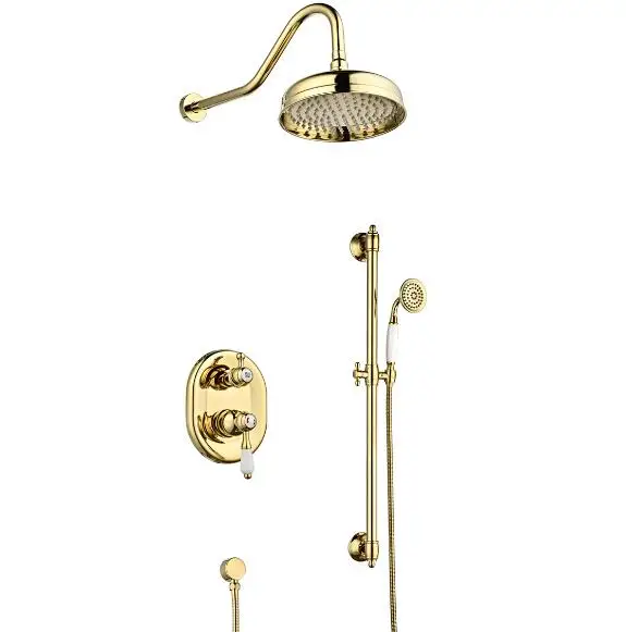 2 Ways Classic Vintage Gold Brass Shower System Slide Bar Shower Faucet Set Wall Mounted Shower Combo Set for Bathroom
2 Ways Classic Vintage Gold Brass Shower System Slide Bar Shower Faucet Set Wall Mounted Shower Combo Set for Bathroom