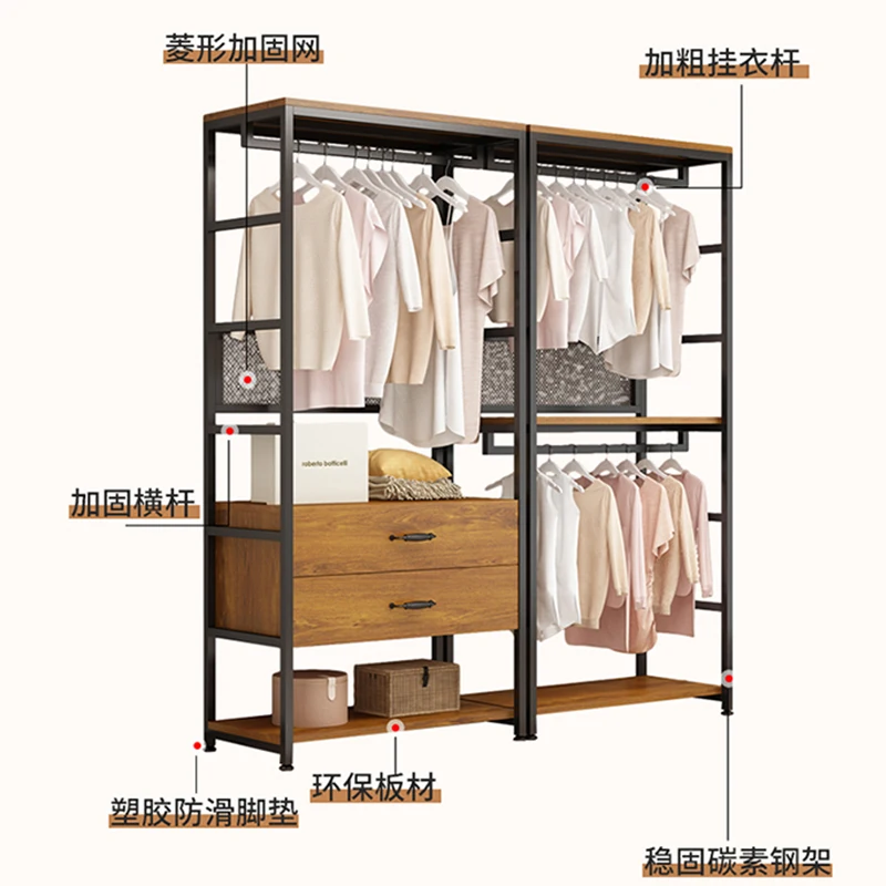 Coat rack Bedroom floor hanger Home cloakroom Open metal wardrobe Free combination Hanger integrated
Coat rack Bedroom floor hanger Home cloakroom Open metal wardrobe Free combination Hanger integrated