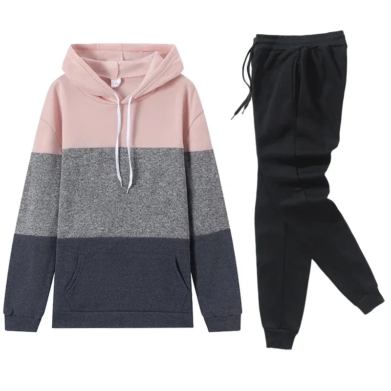 Women Tracksuit Color Block Hooded High Quality Sweatshirt Sweatpants Or Suit Casual Jogging Pullover Sport Trousers Outfits
Women Tracksuit Color Block Hooded High Quality Sweatshirt Sweatpants Or Suit Casual Jogging Pullover Sport Trousers Outfits