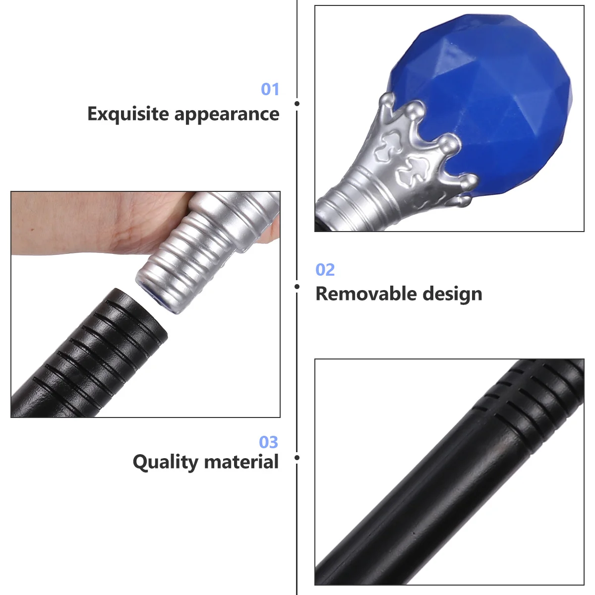 2Pcs Halloween Scepters Plastic King Queen Hand Stick Cosplay Party Prop Magical Round Head Funny Stage Performance
2Pcs Halloween Scepters Plastic King Queen Hand Stick Cosplay Party Prop Magical Round Head Funny Stage Performance