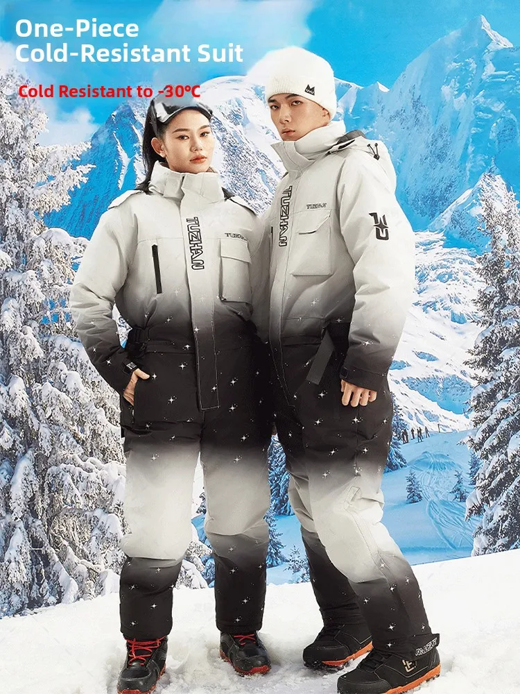 Thiened One-Piece Motorcycle Riding Suit Snowboarding Clothes for Men And Women under 30 Deees Negative Cold Resistant
Thiened One-Piece Motorcycle Riding Suit Snowboarding Clothes for Men And Women under 30 Deees Negative Cold Resistant