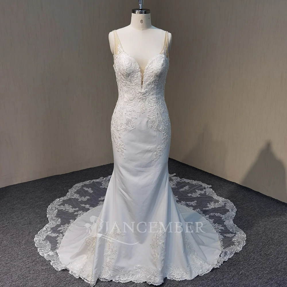 Mermaid Princess Lace Sexy Wedding Dress Sleeveless V-neck Wedding Gowns Bride Gown Customized 2025 vestidos para mujer
Mermaid Princess Lace Sexy Wedding Dress Sleeveless V-neck Wedding Gowns Bride Gown Customized 2025 vestidos para mujer
