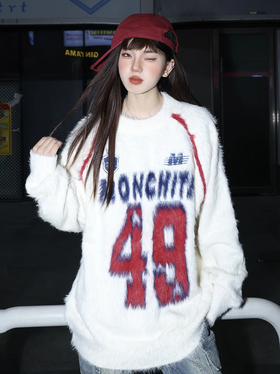 Retro American High Street round Ne Knitwear Long Sve Loose Design Digital Print ex Autumn Winter Warm Sweater
Retro American High Street round Ne Knitwear Long Sve Loose Design Digital Print ex Autumn Winter Warm Sweater