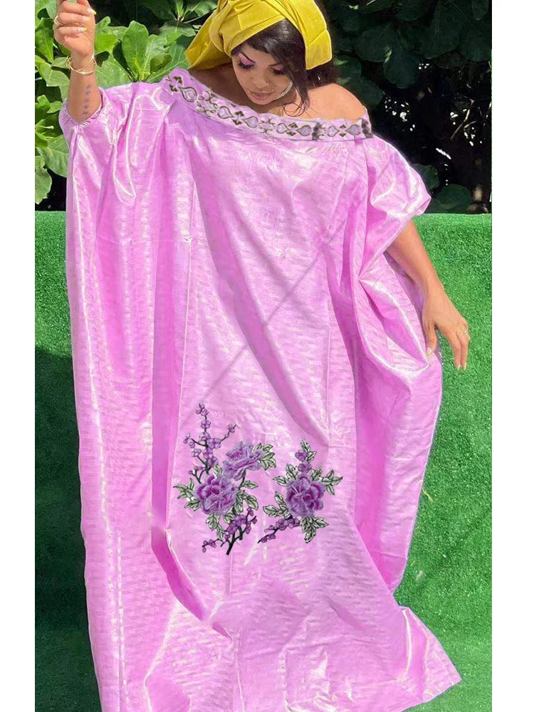 Pink Bazin Riche Long Dresses For African Women Party Clothing Top Quality Bazin Riche Dashiki Robe With Yellow Scarf For Women
Pink Bazin Riche Long Dresses For African Women Party Clothing Top Quality Bazin Riche Dashiki Robe With Yellow Scarf For Women