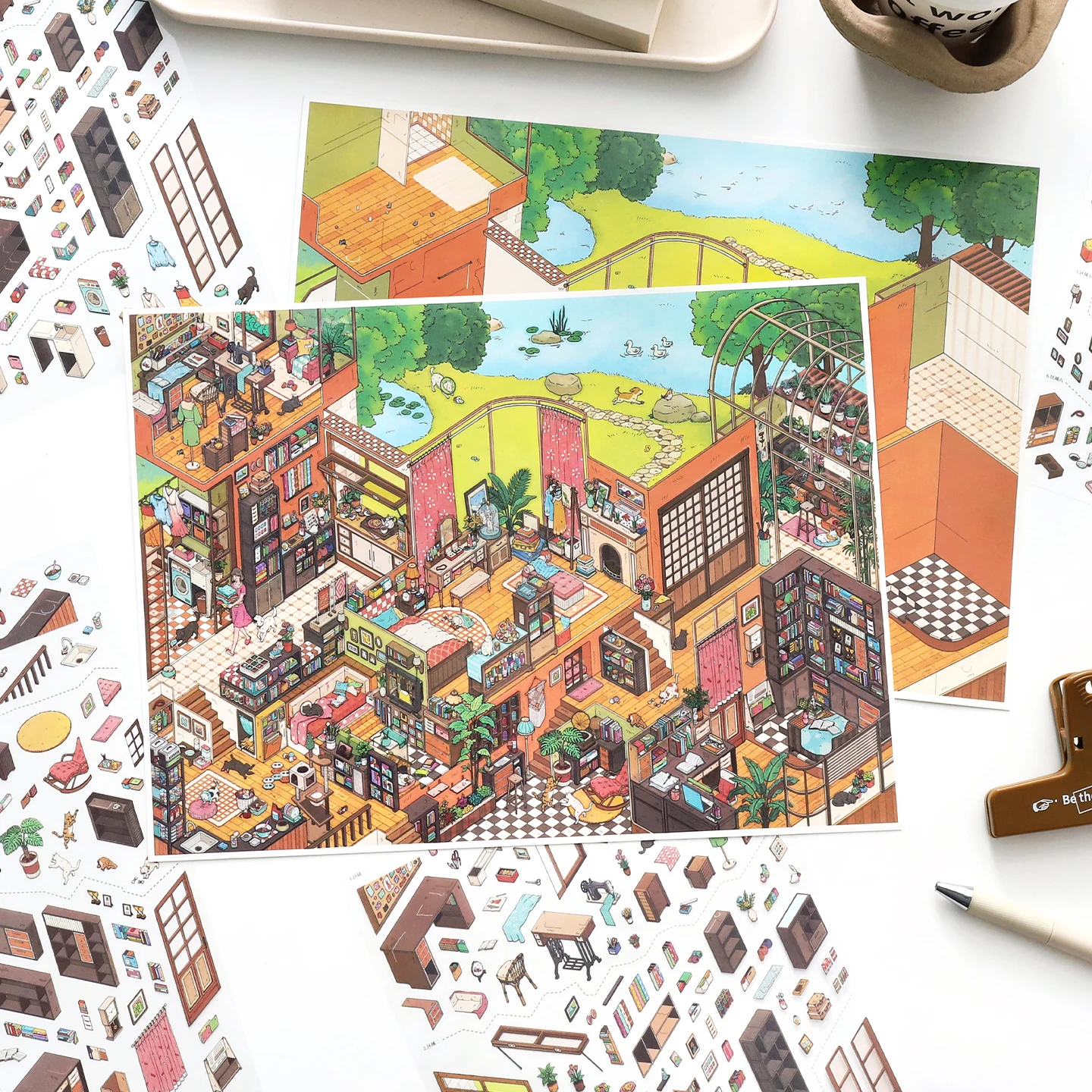 5sheets/bag Vintage Cozy Cabin Interior Scene Stickers Mini Forest House Layout Stickers For Junk Journal Scrapbooking Decor
5sheets/bag Vintage Cozy Cabin Interior Scene Stickers Mini Forest House Layout Stickers For Junk Journal Scrapbooking Decor