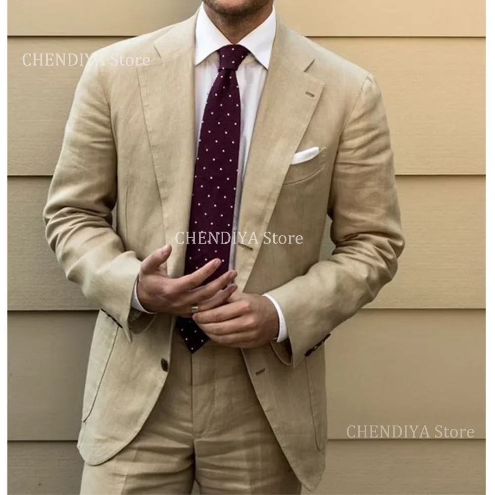 Summer Linen Men Suits Slim Fit 2 Piece Fashion Peak Lapel Single Breasted Business Casual Daily Office Tuxedo (Jacket+Pants)
Summer Linen Men Suits Slim Fit 2 Piece Fashion Peak Lapel Single Breasted Business Casual Daily Office Tuxedo (Jacket+Pants)