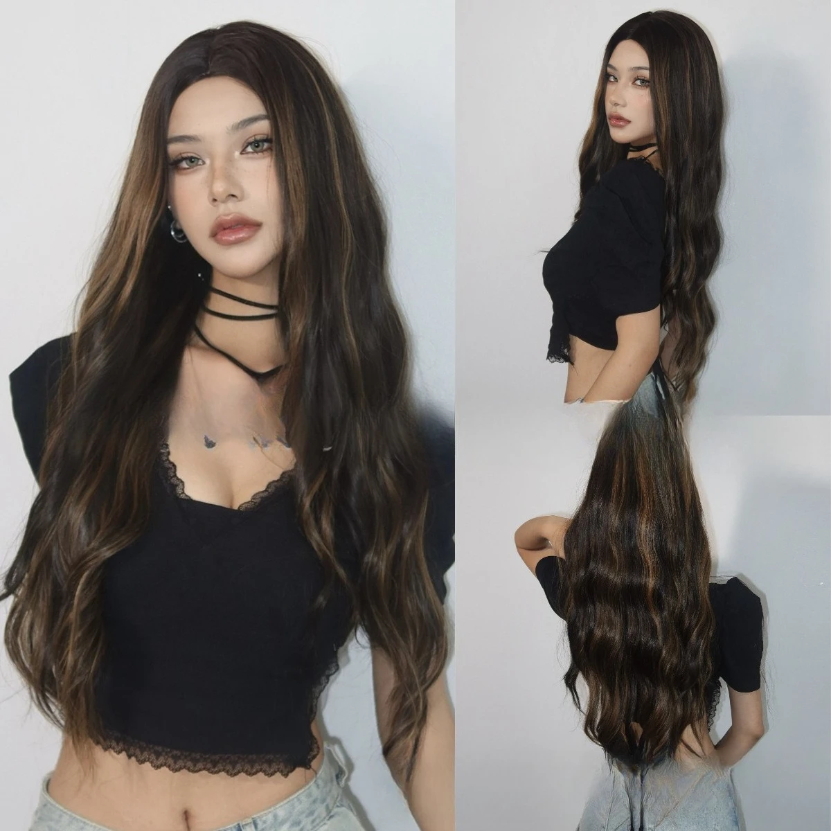 Hot sale intercolor wig full hood medium brown big wave chemical fiber long curly synthetic hair
Hot sale intercolor wig full hood medium brown big wave chemical fiber long curly synthetic hair