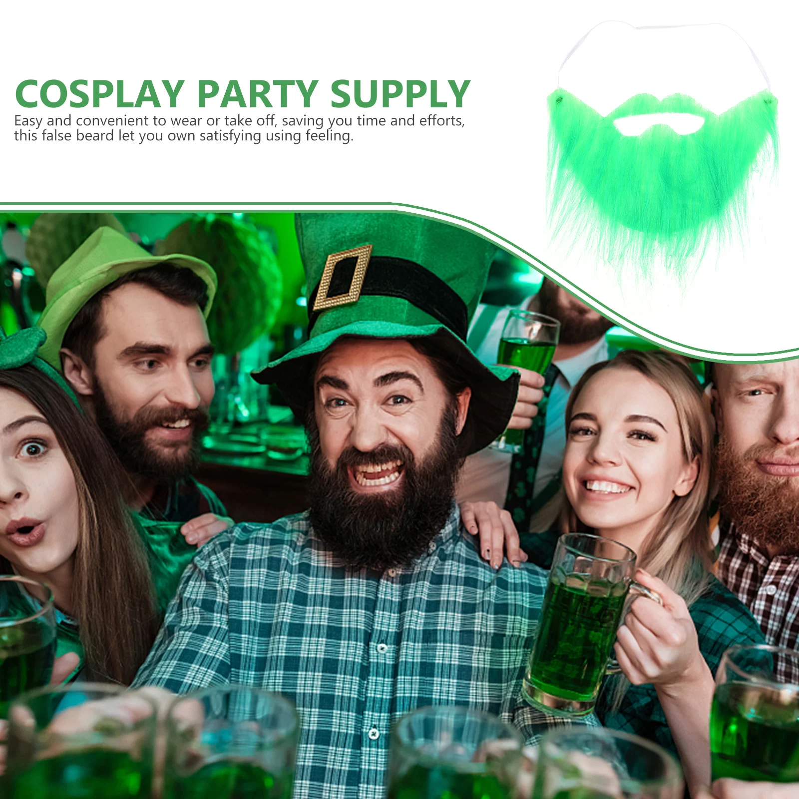 2pcs Fake Beards False Mustache St. Patrick'S Day Costume Party Prop Funny Beard Cosplay Accessory For Men Festival Decorations
2pcs Fake Beards False Mustache St. Patrick'S Day Costume Party Prop Funny Beard Cosplay Accessory For Men Festival Decorations