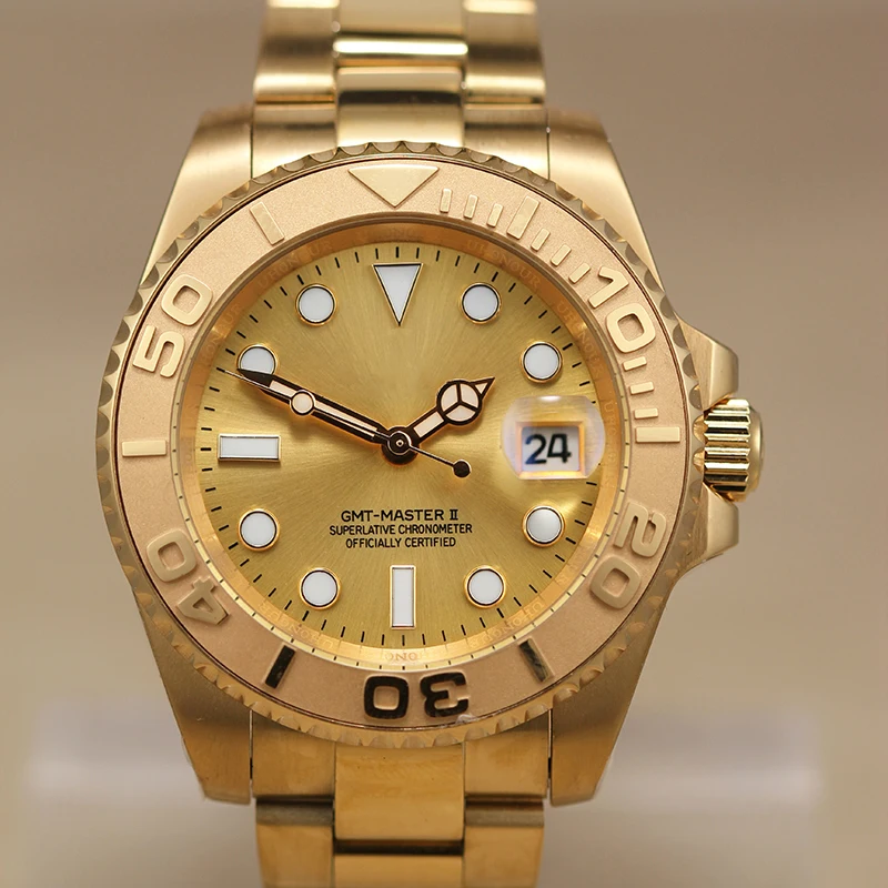 HUAYRA Full Gold Luxury Design Mechanical Wristwatch YachtBezel Stainless Steel Waterproof Automatic Watch
HUAYRA Full Gold Luxury Design Mechanical Wristwatch YachtBezel Stainless Steel Waterproof Automatic Watch