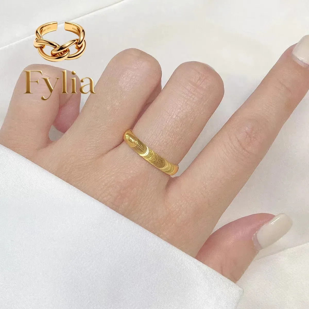 Fylia Jewelry High - Grade 24K Pure Gold AU999 Cat's Eye Ring, Fashionably Simple for Couples, Wholesale with Metal Stamp
Fylia Jewelry High - Grade 24K Pure Gold AU999 Cat's Eye Ring, Fashionably Simple for Couples, Wholesale with Metal Stamp