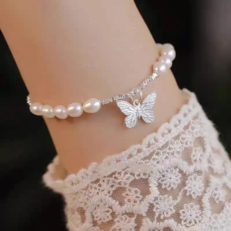 Sweet Butterfly Pearl Bracelet for Women, 925 Sterling Silver, Natural Pearl & Sparkling Beads, Korean Fairy Jewelry Gift
Sweet Butterfly Pearl Bracelet for Women, 925 Sterling Silver, Natural Pearl & Sparkling Beads, Korean Fairy Jewelry Gift