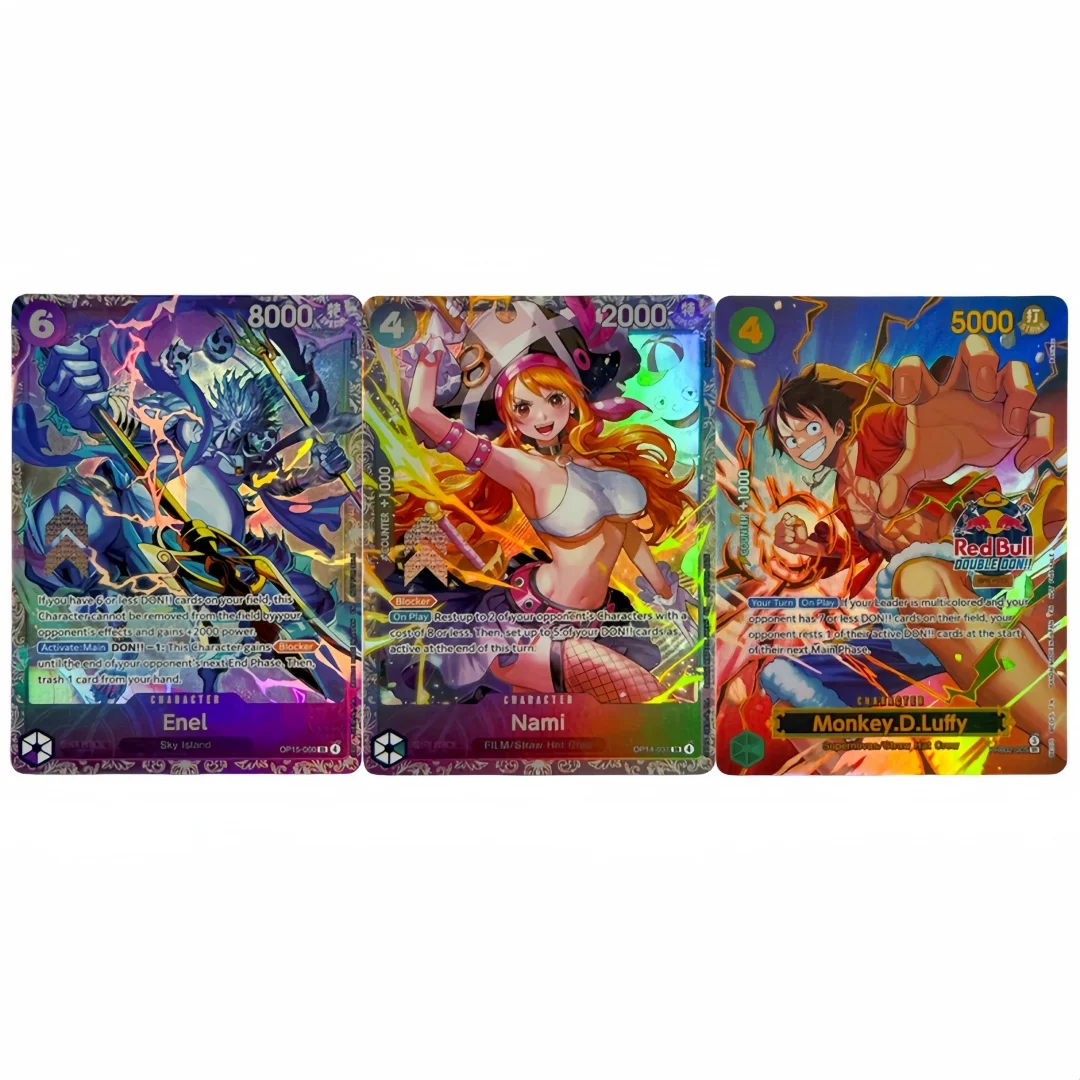 One Piece English OP15-060 Enel DIY SR Parallel Card Anime OP14-031 Nami PREB02-005 Monkey.Dluffy Game Collection Card Toy Gift
One Piece English OP15-060 Enel DIY SR Parallel Card Anime OP14-031 Nami PREB02-005 Monkey.Dluffy Game Collection Card Toy Gift