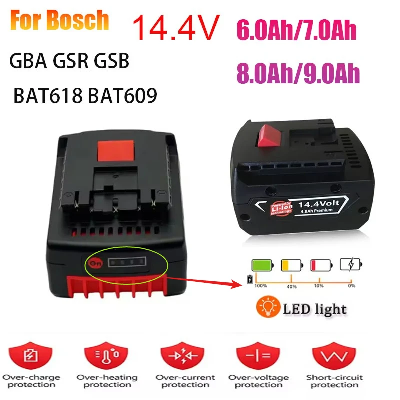 For Bosch l4.4V 9.0Ah BAT614G Li-Ion Replacement Battery for GBH/GDR/GSR/DDS180 batería de litio para taladro manual 
For Bosch l4.4V 9.0Ah BAT614G Li-Ion Replacement Battery for GBH/GDR/GSR/DDS180 batería de litio para taladro manual