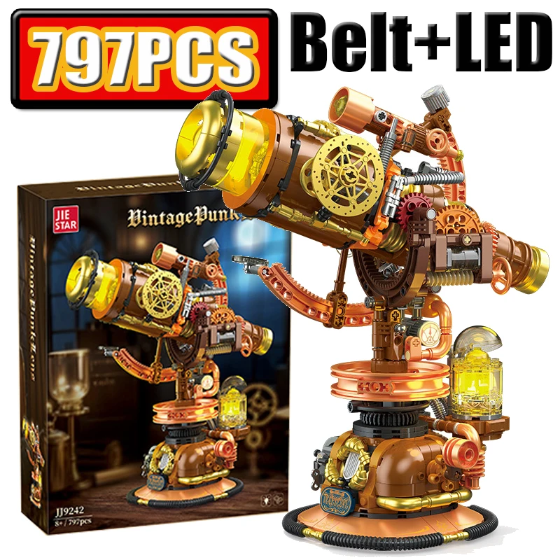 NEW 797Pcs Steampunk Telescope Model Building Blocks Model Retro Mecha MOC Bricks Assembly DIY Puzzle Toys STEM Gifts Home Decor
NEW 797Pcs Steampunk Telescope Model Building Blocks Model Retro Mecha MOC Bricks Assembly DIY Puzzle Toys STEM Gifts Home Decor
