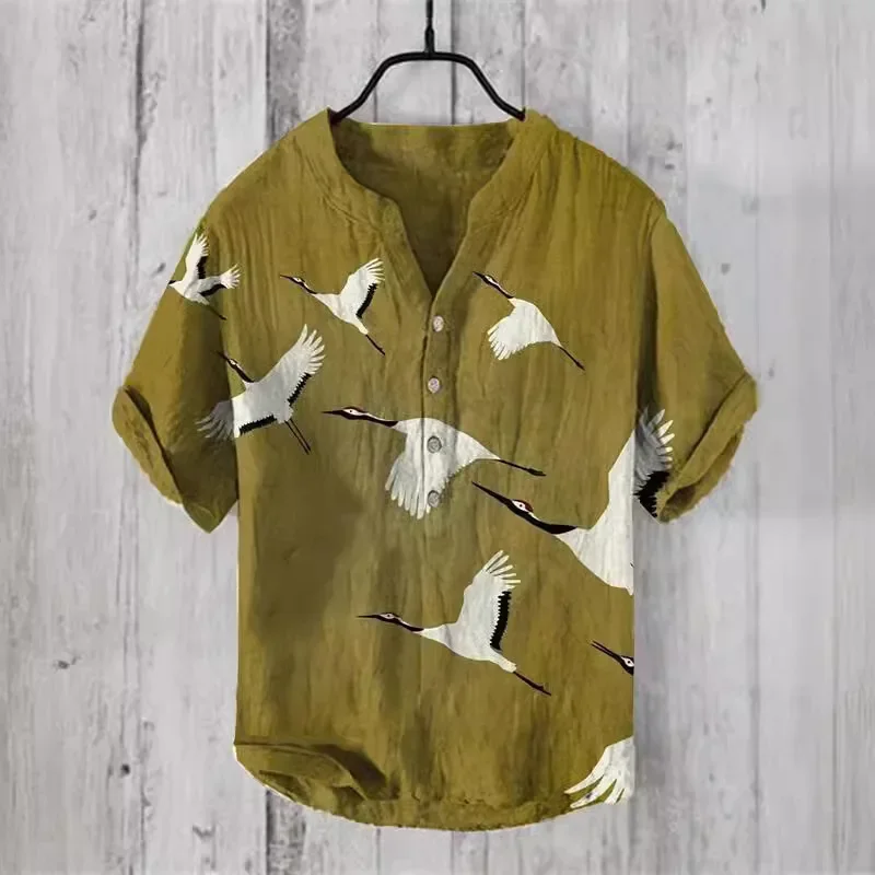 2024 New Hawaiian Short Sleeve Shirt 3D Printed Bamboo Linen Casual Loose Pullover Buttoned Men's Shirt
2024 New Hawaiian Short Sleeve Shirt 3D Printed Bamboo Linen Casual Loose Pullover Buttoned Men's Shirt
