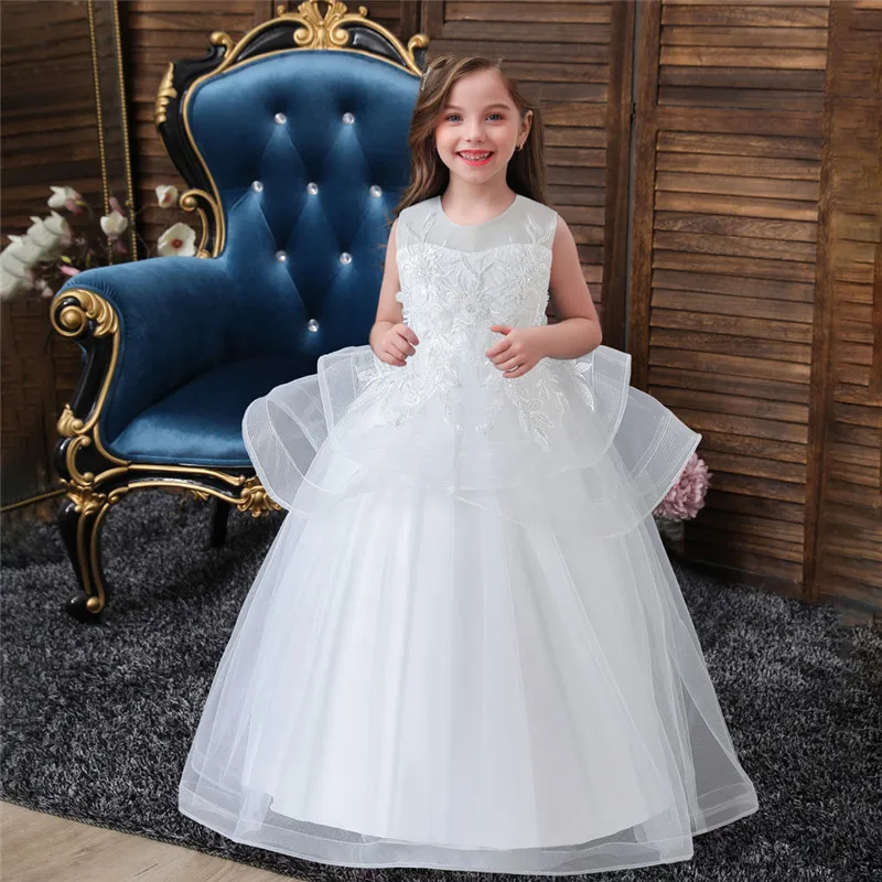 4-13T Lace Formal Evening Wedding Gown Tutu Princess Dresses Flower Girls Children Clothing Kids birthday Party For Girl Dress
4-13T Lace Formal Evening Wedding Gown Tutu Princess Dresses Flower Girls Children Clothing Kids birthday Party For Girl Dress