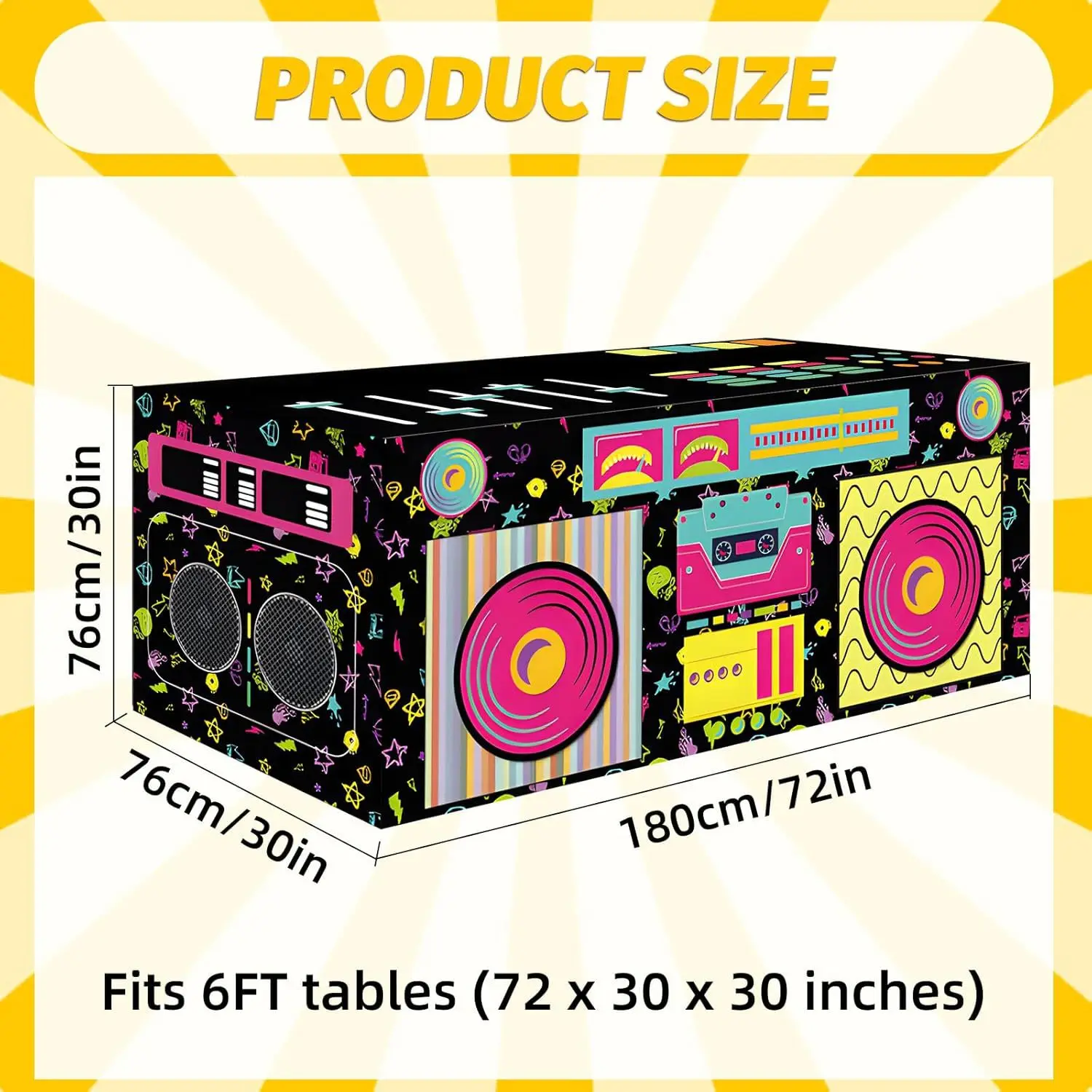 Retro Radio Stereo Speaker Print Washable Fabric Table Cover for Hip Hop Birthday,Rap Music Party,DJ Dance,Throwback Decoration
Retro Radio Stereo Speaker Print Washable Fabric Table Cover for Hip Hop Birthday,Rap Music Party,DJ Dance,Throwback Decoration