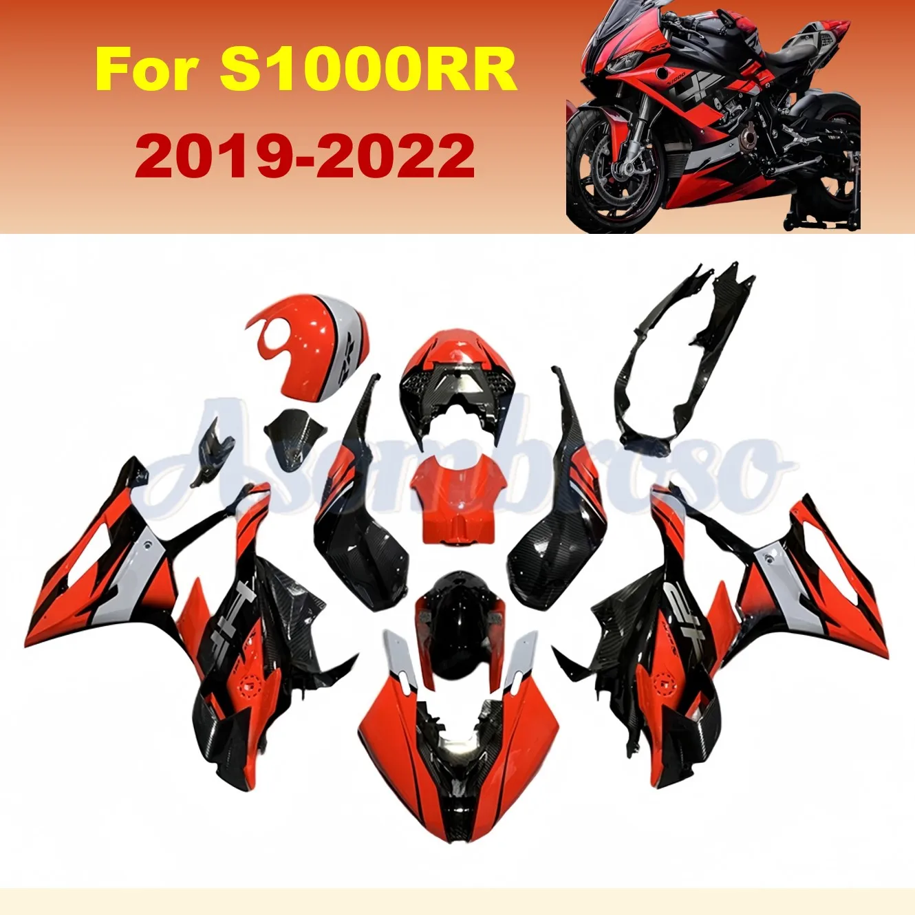 Комплект обтекателей для кузова, подходит для BMW S1000RR 2019 2020 2021 2022 S 1000RR, комплект глянцево-красного обтекателя из углеродного волокна
Комплект обтекателей для кузова, подходит для BMW S1000RR 2019 2020 2021 2022 S 1000RR, комплект глянцево-красного обтекателя из углеродного волокна