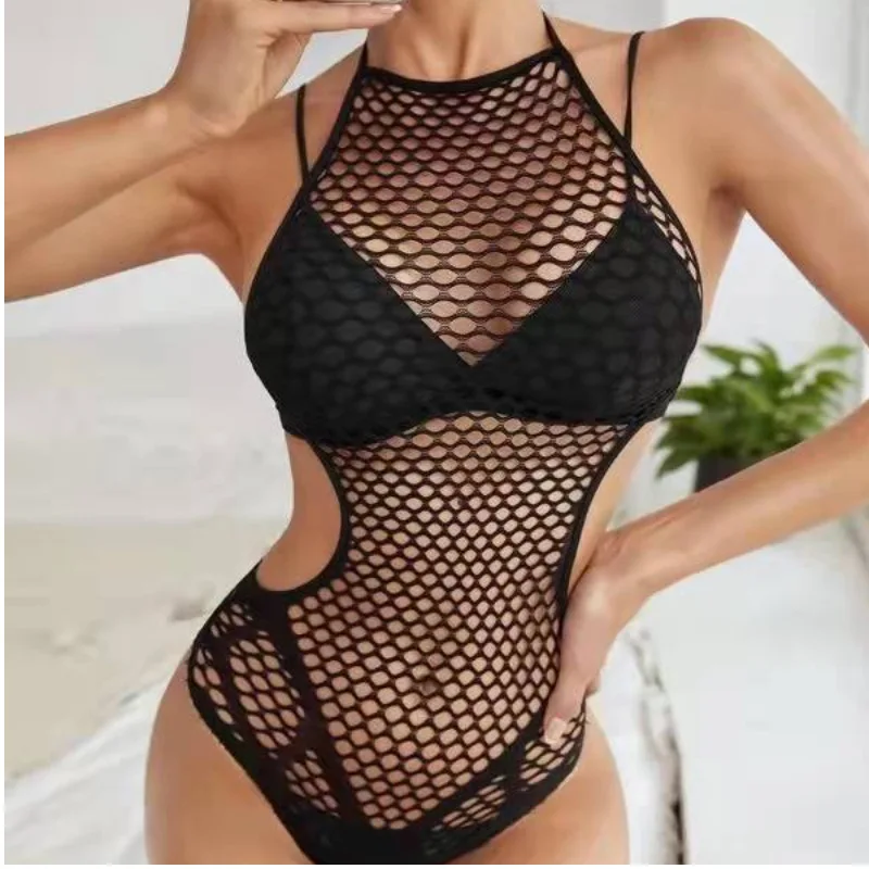 Sexy Net Bikini Sling Temptation Slim Uniform Female Summer Home Clothes round Neckline Sleeveless Polyester Fiber Sleepwear
Sexy Net Bikini Sling Temptation Slim Uniform Female Summer Home Clothes round Neckline Sleeveless Polyester Fiber Sleepwear