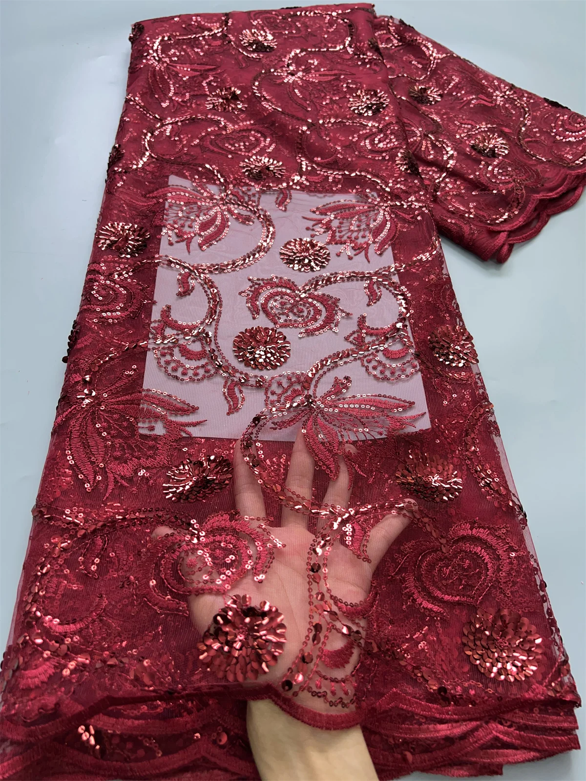 New Arrival Beautiful Embroidered Wedding African Lace With Plenty Sequins Fabric Lace Mesh Fabric Women's Luxury Dress F3858
New Arrival Beautiful Embroidered Wedding African Lace With Plenty Sequins Fabric Lace Mesh Fabric Women's Luxury Dress F3858
