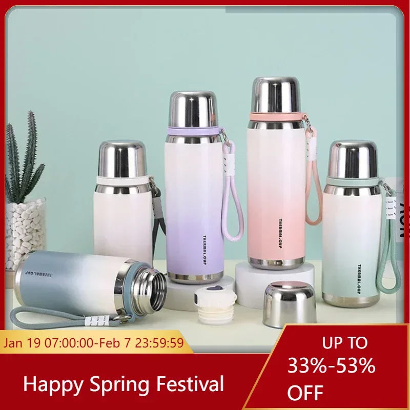 Stainless Steel Thermos Cup Large Capacity Water Bottle Portable Lanyard Cups for Student Outdoor Travel Sport Fitness 600/800ml
Stainless Steel Thermos Cup Large Capacity Water Bottle Portable Lanyard Cups for Student Outdoor Travel Sport Fitness 600/800ml