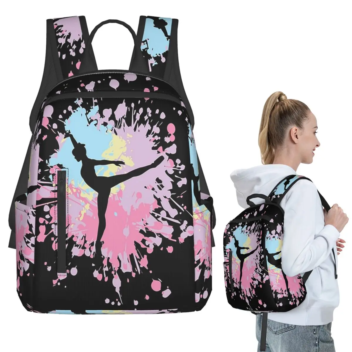 Colorful Tie-Dye Gymnastics Silhouette Backpack Student BookBag Children School Bag Computer Shoulder Bags Boys Girls
Colorful Tie-Dye Gymnastics Silhouette Backpack Student BookBag Children School Bag Computer Shoulder Bags Boys Girls