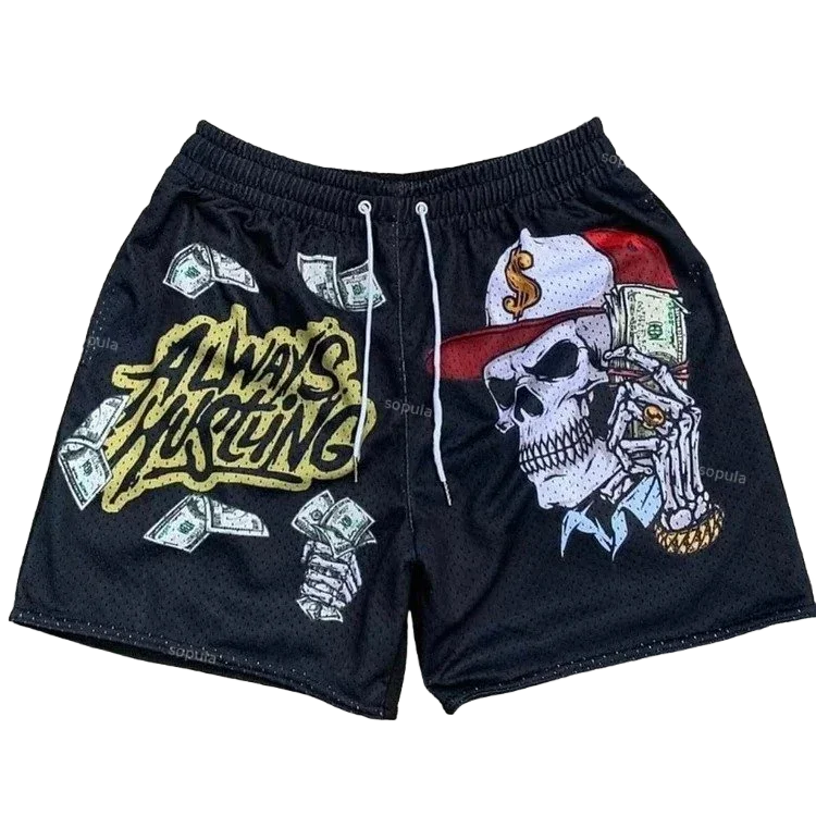 Vintage Hustling Skull Pattern Print Shorts Summer Shorts Sport Training Breathable Fashionable Shorts Quick-drying Streetwear
Vintage Hustling Skull Pattern Print Shorts Summer Shorts Sport Training Breathable Fashionable Shorts Quick-drying Streetwear