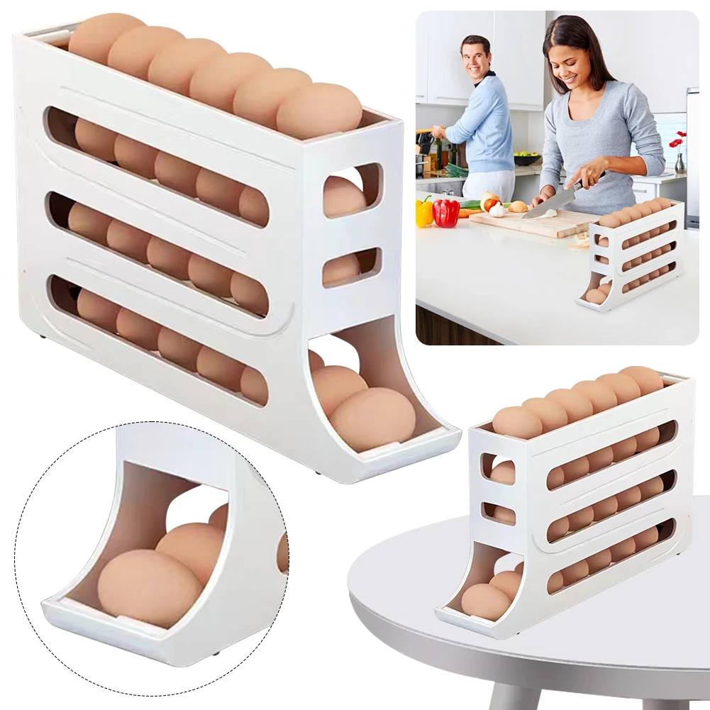 Automatic Scrolling Egg Holder Holds 30 Eggs Automatic Rolling Egg Tray Organizer Space Saving Kitchen Roll Off Egg Storage Rack
Automatic Scrolling Egg Holder Holds 30 Eggs Automatic Rolling Egg Tray Organizer Space Saving Kitchen Roll Off Egg Storage Rack