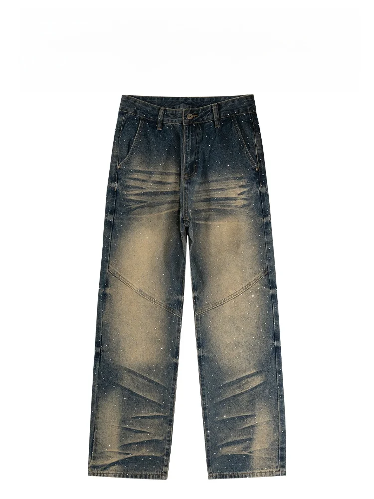 BAIRBAOLIY Trendy High-End Jeans Glittering Star Diamond Loose Straight Leg Old Faioned Faion Urban Youth Casual Jeans
BAIRBAOLIY Trendy High-End Jeans Glittering Star Diamond Loose Straight Leg Old Faioned Faion Urban Youth Casual Jeans
