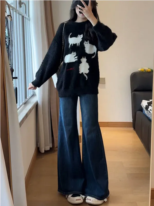 Retro Loose Wide Leg Jeans Women's High Waist Slimming Non-Matching Spring New Style Denim Pants Vintage High Waist Jeans
Retro Loose Wide Leg Jeans Women's High Waist Slimming Non-Matching Spring New Style Denim Pants Vintage High Waist Jeans