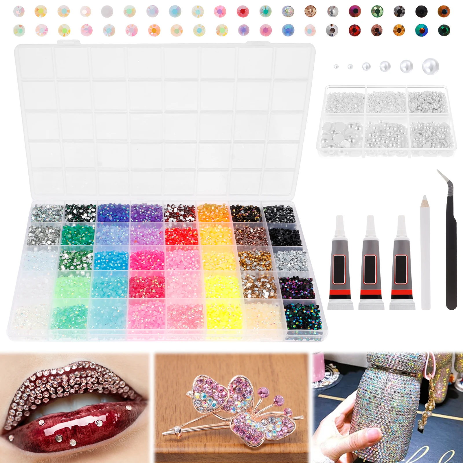 40 Colors DIY Nail Art Bedazzling Kit 3 to 5 mm Jelly Rhinestone Bedazzle Gems Kit Use for Decorating Clothes Shoes Cups Crafts
40 Colors DIY Nail Art Bedazzling Kit 3 to 5 mm Jelly Rhinestone Bedazzle Gems Kit Use for Decorating Clothes Shoes Cups Crafts