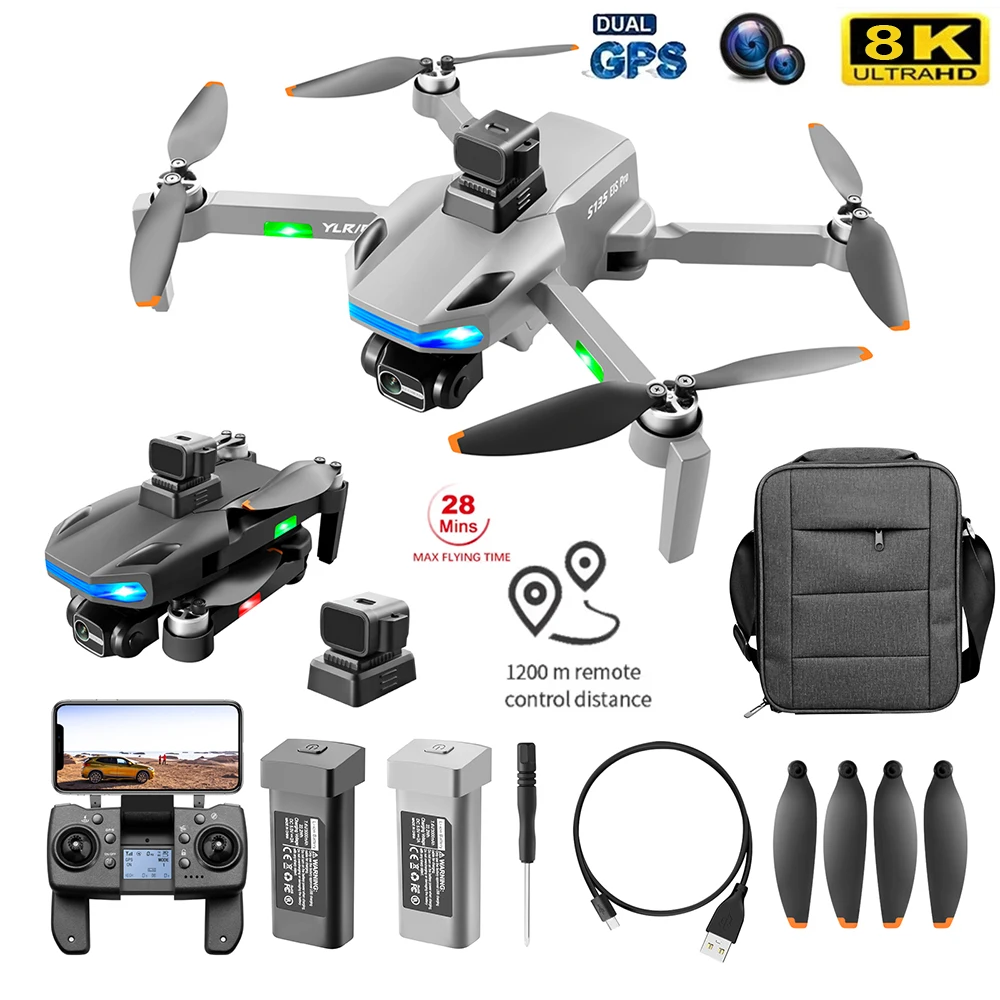 S135 8K GPS Drone With Dual Camera Professional HD 5G Gimbal Remote Control 3-Axis Obstacle Avoidance Aircraft Real-Time Image
S135 8K GPS Drone With Dual Camera Professional HD 5G Gimbal Remote Control 3-Axis Obstacle Avoidance Aircraft Real-Time Image
