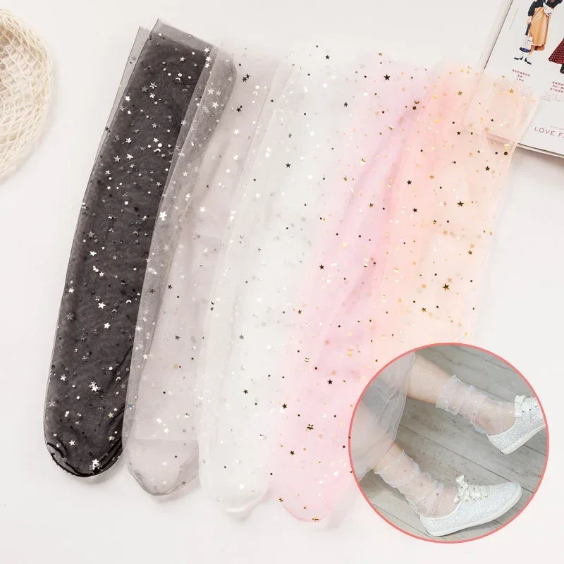 Summer Fashion Candy Color Thin Mesh Tulle Ankle Socks Transparent Elastic Mesh Shiny Stars Moon Fishnet Socks
Summer Fashion Candy Color Thin Mesh Tulle Ankle Socks Transparent Elastic Mesh Shiny Stars Moon Fishnet Socks