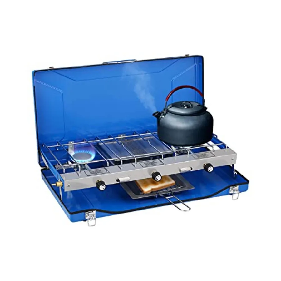 Camplux Camping Stove 20400 BTU 1 Grill and 2 Burners Propane Stove for Outdoor Cooking
Camplux Camping Stove 20400 BTU 1 Grill and 2 Burners Propane Stove for Outdoor Cooking