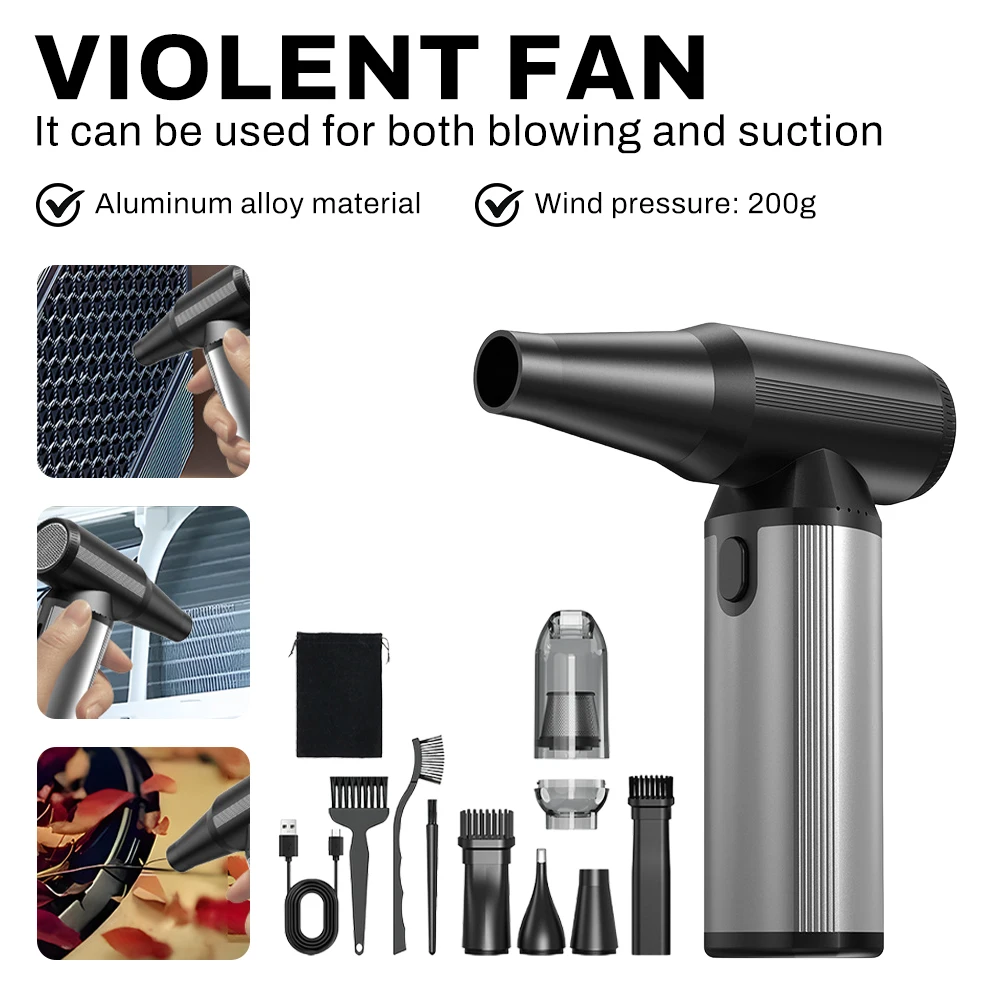 3nd Generation Violent Blower Mini Turbo Jet Fan Handheld Brushless Motor 500,000 RPM Wind Speed 60m/s industrial Duct Fan 
3nd Generation Violent Blower Mini Turbo Jet Fan Handheld Brushless Motor 500,000 RPM Wind Speed 60m/s industrial Duct Fan