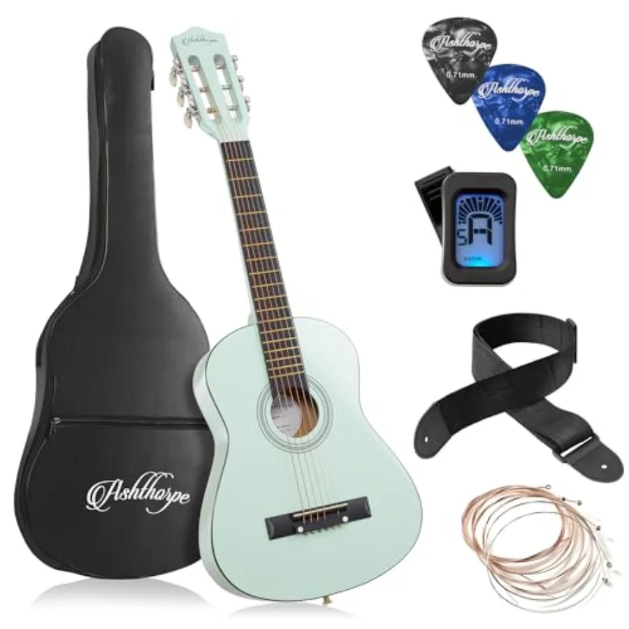 30-inch Beginner Acoustic Guitar Package Mint Green Basic Starter Kit w Gig Bag Strings Strap Tuner Picks
30-inch Beginner Acoustic Guitar Package Mint Green Basic Starter Kit w Gig Bag Strings Strap Tuner Picks