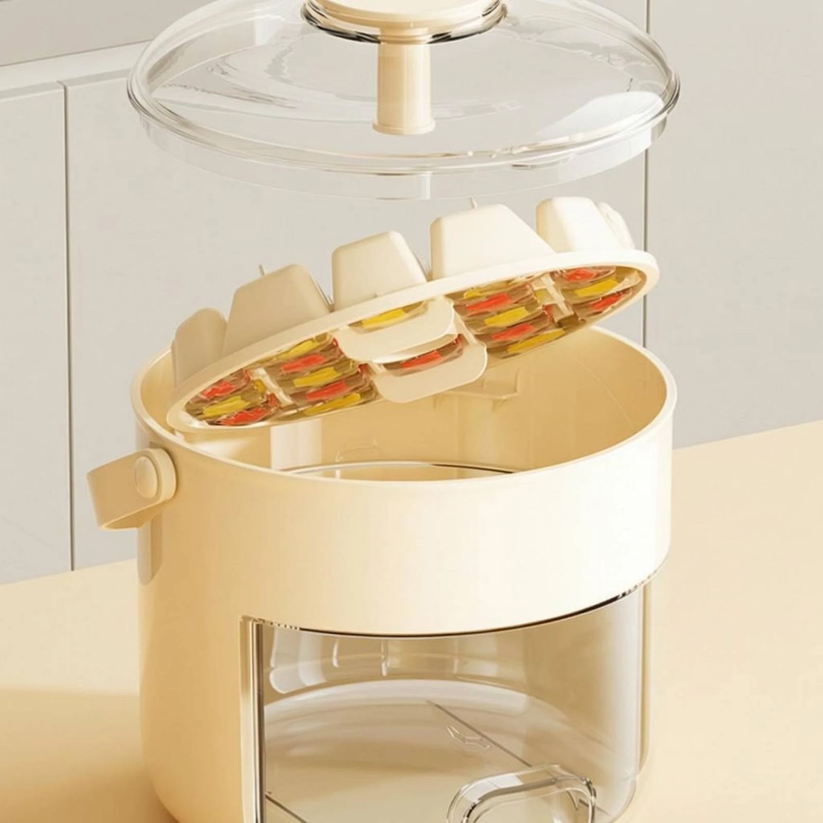 Press-to-Release Ice Container Arched Handle Home Storage Item
Press-to-Release Ice Container Arched Handle Home Storage Item