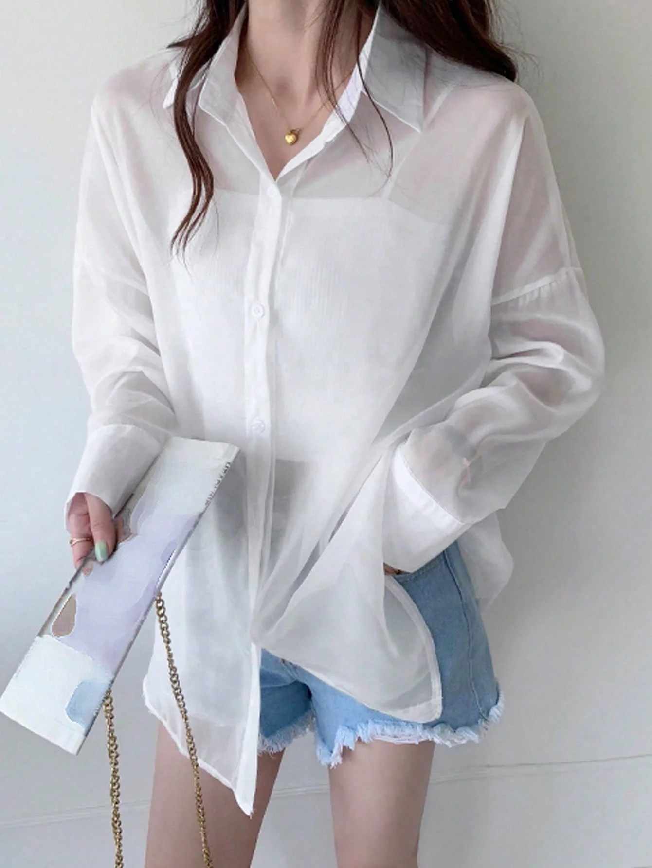 Korean Chic Summer French Style Thin Mesh Sun Protection Shirt with Loose and Versatile Long-Sleeved Air-Conditioning Shirt for Women
Korean Chic Summer French Style Thin Mesh Sun Protection Shirt with Loose and Versatile Long-Sleeved Air-Conditioning Shirt for Women
