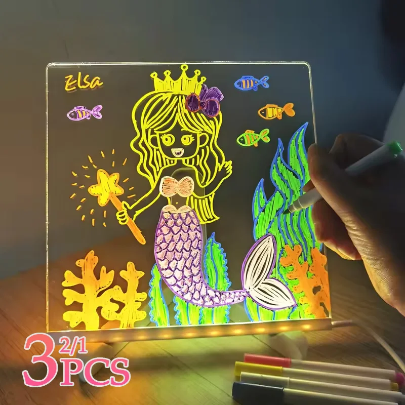 1/2/3PCS Developmental Toys LED Lamp Acrylic Message Note Board Erasable Children‘s Drawing Board Bedroom Birthday Kids Gifts 
1/2/3PCS Developmental Toys LED Lamp Acrylic Message Note Board Erasable Children‘s Drawing Board Bedroom Birthday Kids Gifts