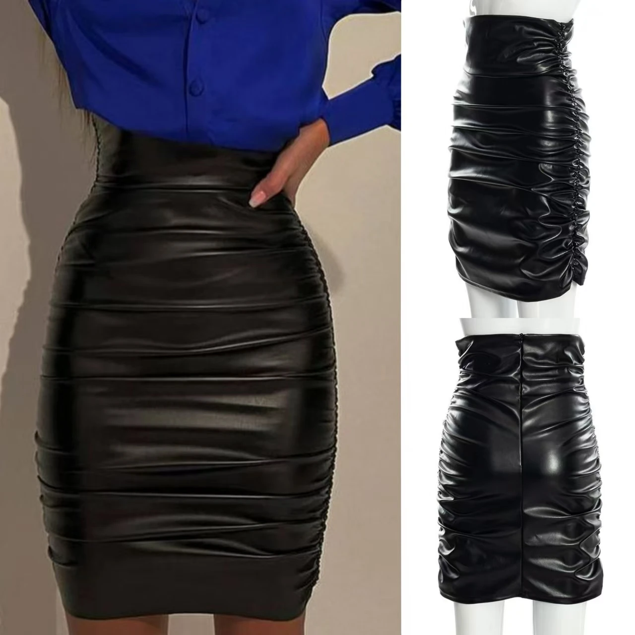 PU Leather Short Ruffle Skirt Women Solid Half Body Skirt Woman Mini Skirts 2025 NEW Spring Summer Female Clothes
PU Leather Short Ruffle Skirt Women Solid Half Body Skirt Woman Mini Skirts 2025 NEW Spring Summer Female Clothes