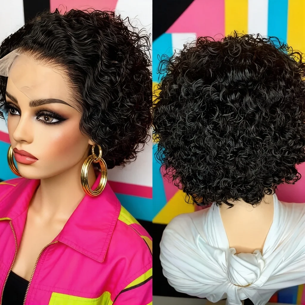 13x1 Transparent Lace Frontal Wig, Short Curly Human Hair Wig, Natural Black Hair Wig for Women, Pre Plucked Baby Hair, Beginner
13x1 Transparent Lace Frontal Wig, Short Curly Human Hair Wig, Natural Black Hair Wig for Women, Pre Plucked Baby Hair, Beginner