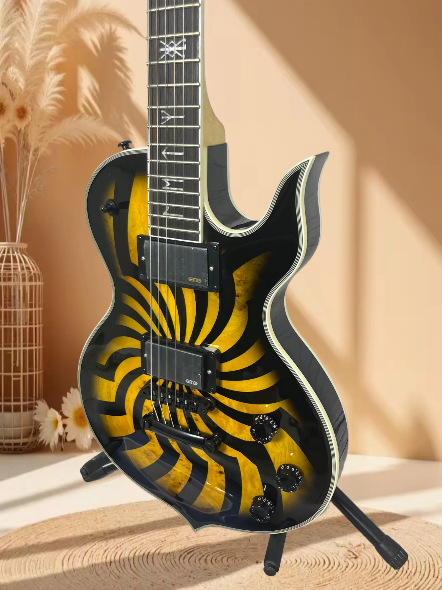 Yellow Black Electric Guitar HH Pickups Fixed Bridge Mahogany Body Heavy Metal Rock Free Shipping
Yellow Black Electric Guitar HH Pickups Fixed Bridge Mahogany Body Heavy Metal Rock Free Shipping
