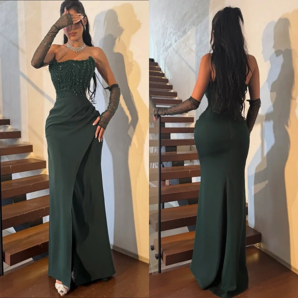 Customized Sexy Fashion Jersey Beading Sequined Rhinestone Mermaid Strapless Long Dresses Bespoke Occasion Dresses High Quality
Customized Sexy Fashion Jersey Beading Sequined Rhinestone Mermaid Strapless Long Dresses Bespoke Occasion Dresses High Quality