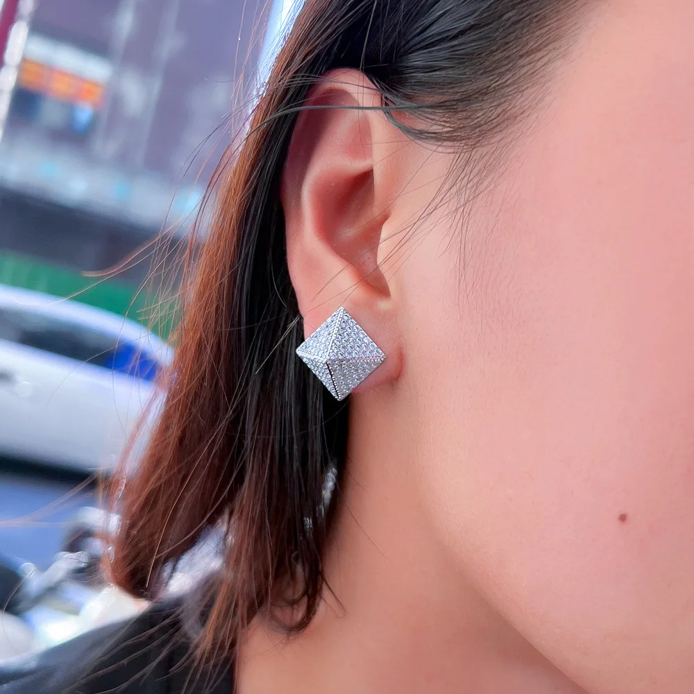 Stylish Square Shaped Stud Earrings in Gold Silver Fully Embellished with Sparkling Zirconia for Women's Fashion Jewelry Gift
Stylish Square Shaped Stud Earrings in Gold Silver Fully Embellished with Sparkling Zirconia for Women's Fashion Jewelry Gift