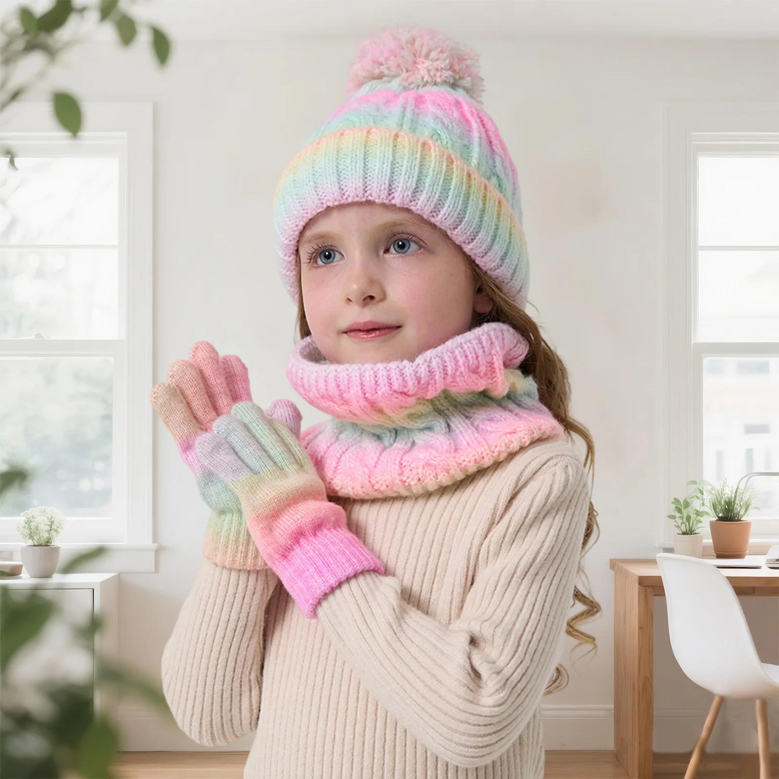 Suefunskry Kids Toddler Winter Beanie with Scarf Gloves 3Pcs Thick Warm Knitted Gradient Hats Baby Winter Clothes Accessories
Suefunskry Kids Toddler Winter Beanie with Scarf Gloves 3Pcs Thick Warm Knitted Gradient Hats Baby Winter Clothes Accessories