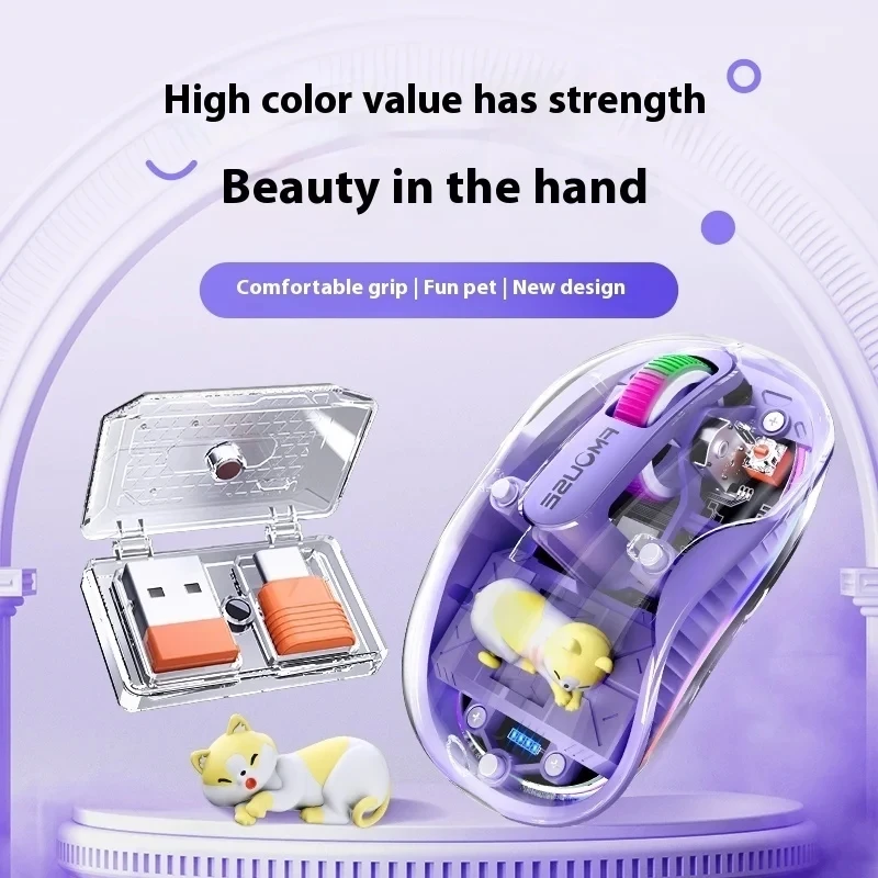 Full Transparent Bluetooth Wireless Three Mode Mouse Type-c Rechargeable LED Light Mute Mice High Beauty Gift For Children's Day
Full Transparent Bluetooth Wireless Three Mode Mouse Type-c Rechargeable LED Light Mute Mice High Beauty Gift For Children's Day