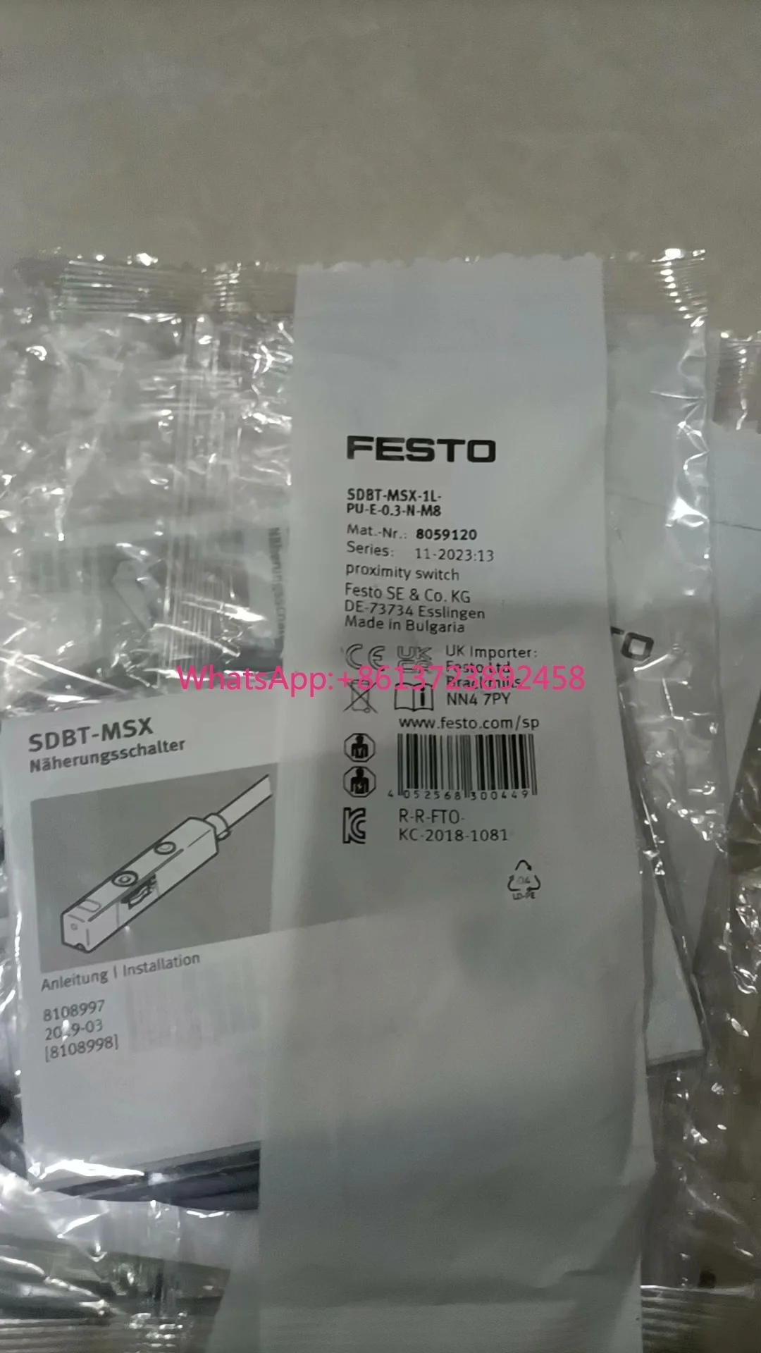 Festo 8059120 SDBT-MSX-1L-PU-E-0.3-N-M8 high quality
Festo 8059120 SDBT-MSX-1L-PU-E-0.3-N-M8 high quality