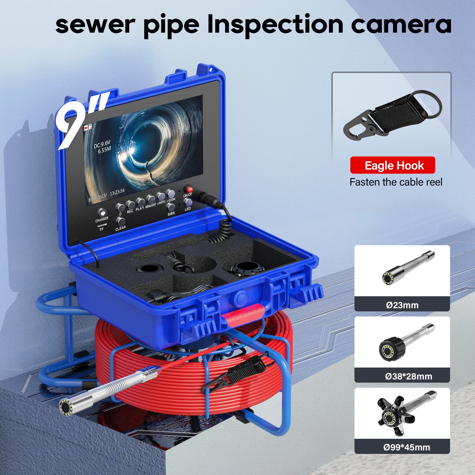 9" Pipe Inspection Camera 512HZ Self-leveling Meter Counter DVR IP68 Waterproof Drain Sewer Pipeline Industrial Endoscope
9" Pipe Inspection Camera 512HZ Self-leveling Meter Counter DVR IP68 Waterproof Drain Sewer Pipeline Industrial Endoscope